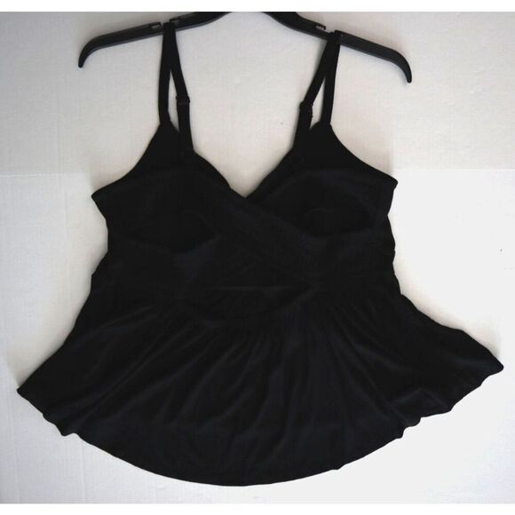 Torrid Women's Plus Sz 2 2X/18-20 Deep Black Smocked Criss-Cross Babydoll Top - Picture 6 of 8